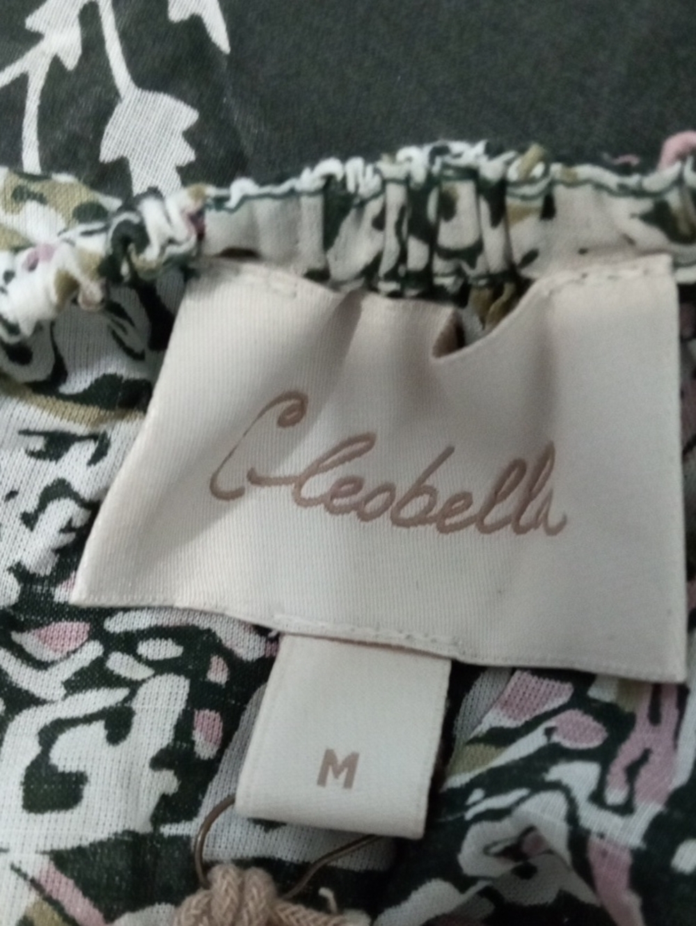 Cleobella Black & Ivory Paisley Tie-Back Peasant Blouse, Anna, NEW WITH TAGS - Picture 4 of 7